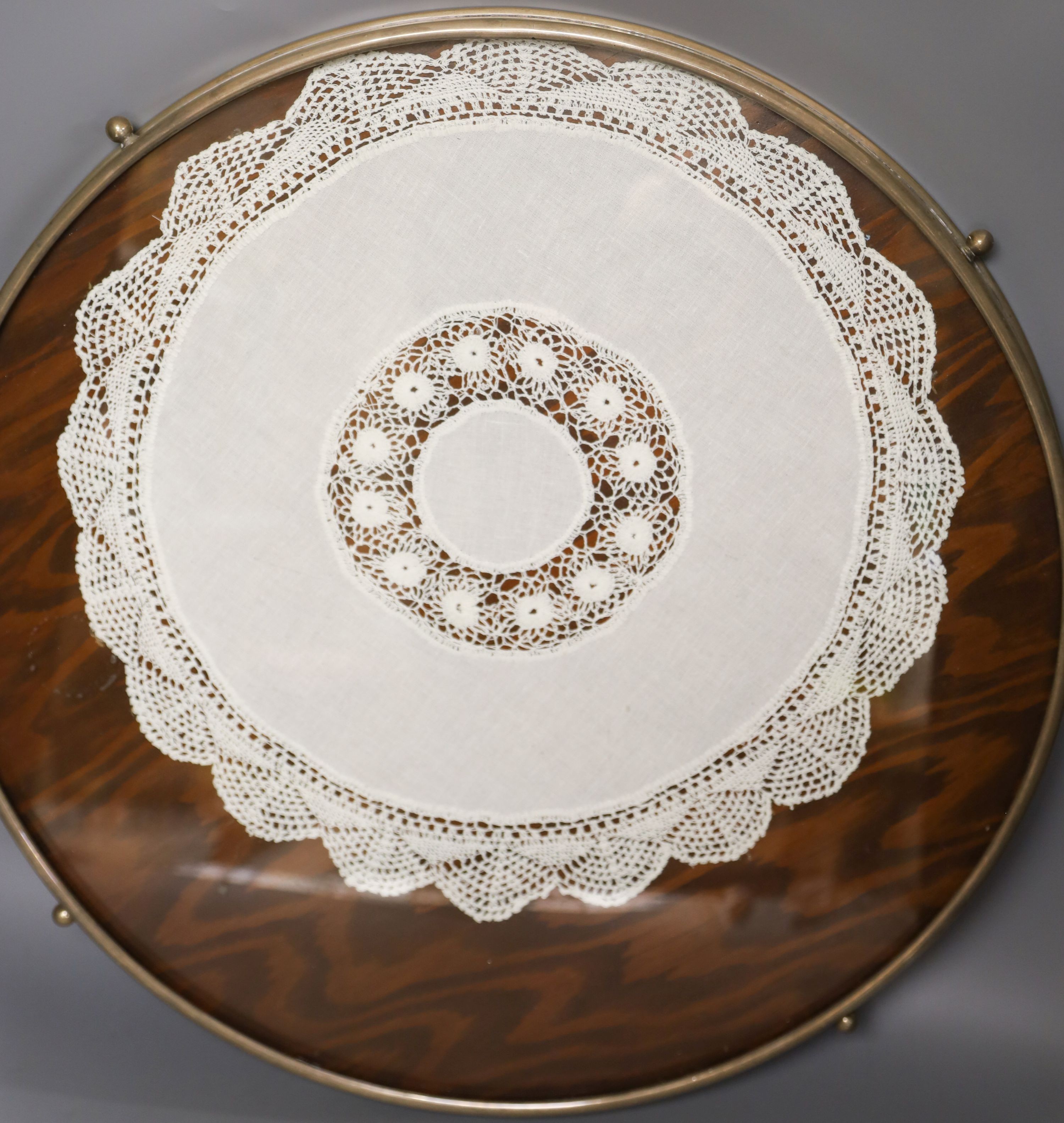 A plated framed 'Lazy Susan' 58cm